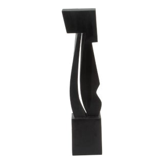 Modern Abstract Sculpture in Black Oak by Patrick Coard Paris For Sale
