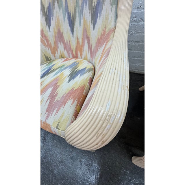 Baker Furniture Pencil Reed Rattan Lounge Chairs, 1980s, Set of 2 For Sale - Image 9 of 14