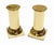 Pair Brass and White Beige Lacquered Wood Round Pedestals Table Bases Stands. Full price included complete restoration to...