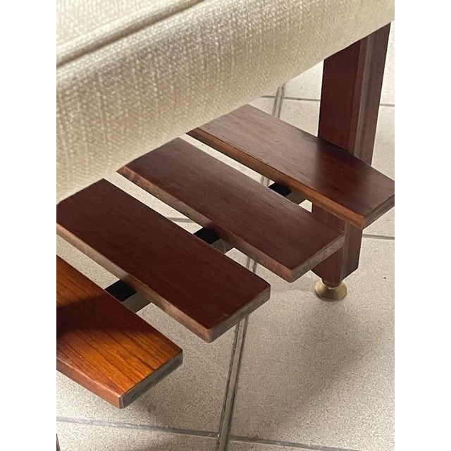 Large Vintage Bench in Teak and Fabric, 1960s For Sale - Image 11 of 18