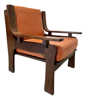 1960s Italian Mid Century Rosewood and Leather Lounge Chair