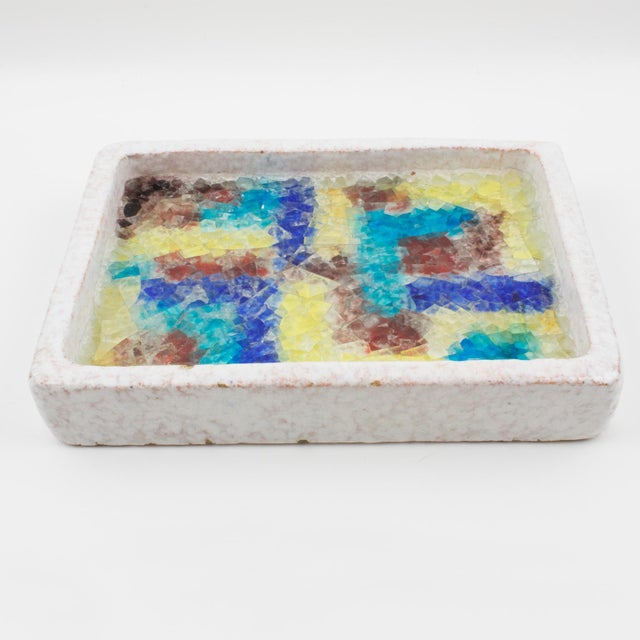 1960s Bitossi Italy for Raymor Ceramic and Glass Mosaic Centerpiece Bowl Catchall For Sale - Image 5 of 12