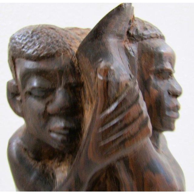 Vintage Makonde Tree of Life Ujamaa Wood Carving Sculpture For Sale - Image 12 of 17