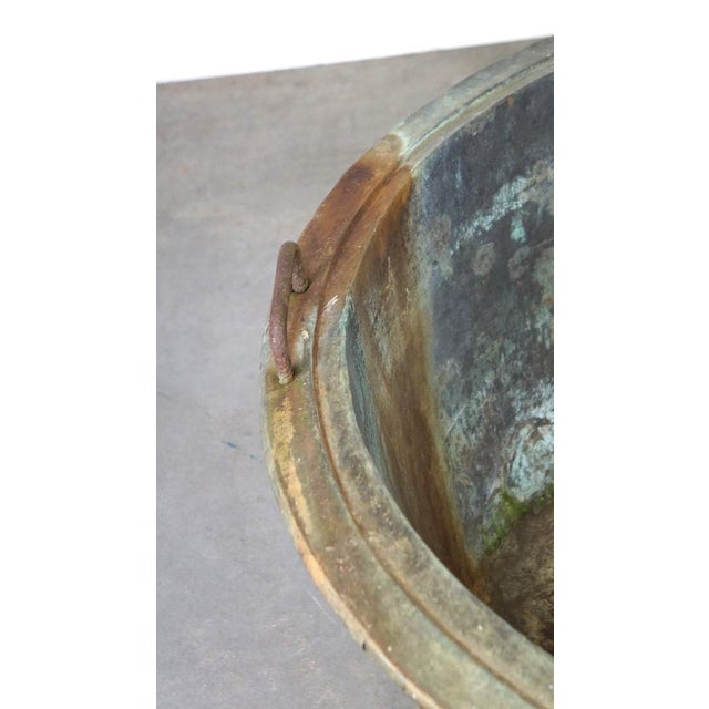 Large Antique Copper Kettle or Basin For Sale - Image 9 of 15