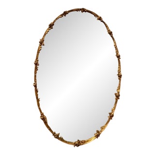 Vintage Hollywood Regency Gold-Plated Mirrored Vanity Tray For Sale