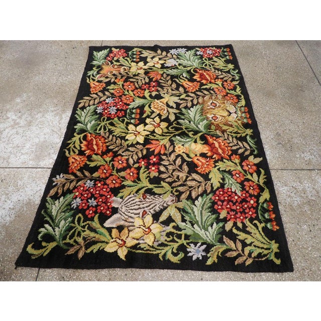 Mid-20th Century Handmade Portuguese Piled Accent Rug For Sale - Image 4 of 7