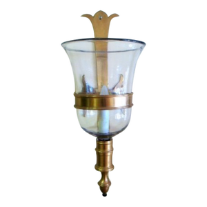 Late 20th Century Brass Mounting, Clear Glass Globe Wall Sconce