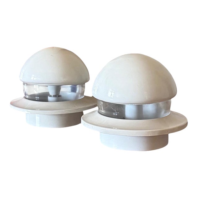 1970s Space Age Bedside Table Lamps, Italy - Set of 2 For Sale