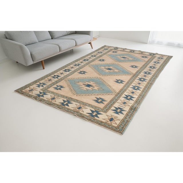 Textile Antique Handmade Vintage Carpet For Sale - Image 7 of 10