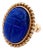 Late 20th Century Large 18k Gold Lapis Lazuli Scarab Ring, Size 7.25 For Sale