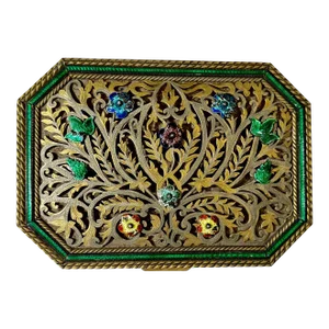Silver Vermeil Reticulated Indian Box