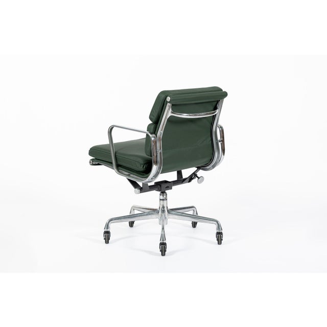 2000 - 2009 Eames for Herman Miller Green Leather Office Chair 2000s For Sale - Image 5 of 13