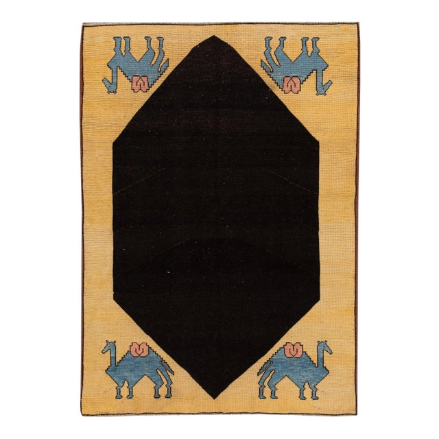 Mid-20th Century Vintage Art Deco Wool Rug For Sale