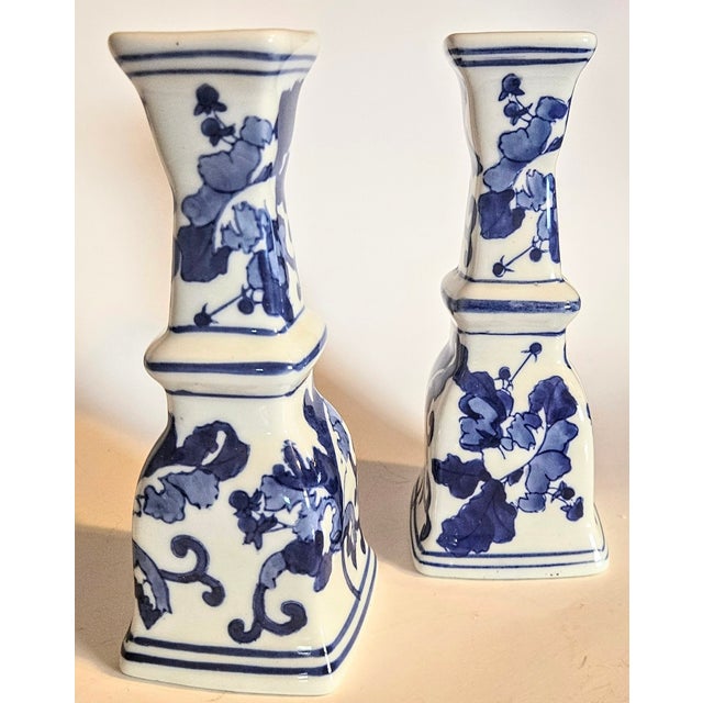 Blue Delft Candlesticks- A Pair For Sale - Image 14 of 16