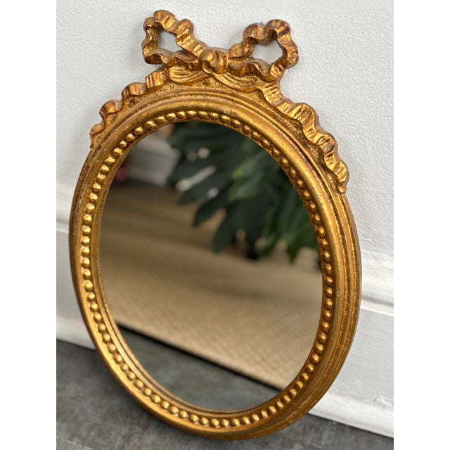 Italian Gold Gilt Carved Mirror With Bow For Sale - Image 9 of 9