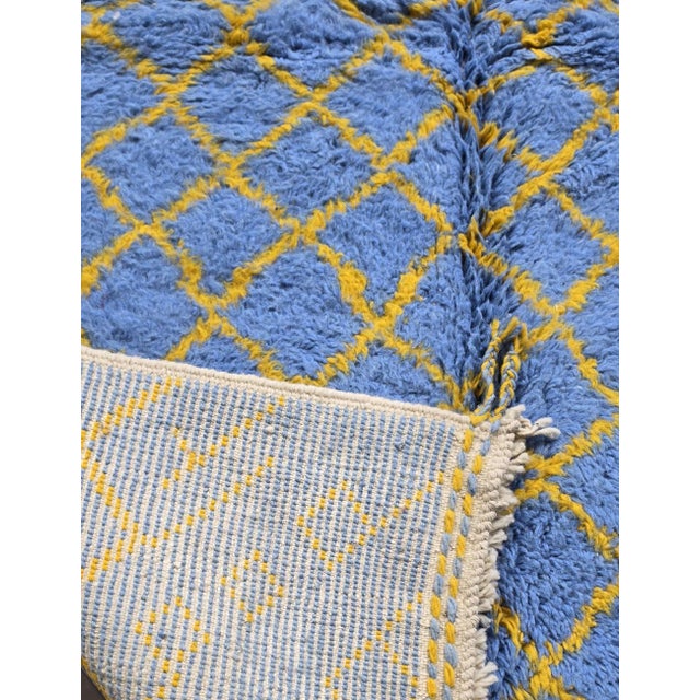 Handmade Blue Moroccan Rug - 8.1 X 4.8 Ft For Sale In Cleveland - Image 6 of 8