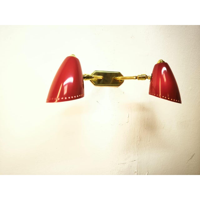 Adjustable Double Light Wall Lamp in Brass from Stilnovo, 1960s For Sale - Image 9 of 17