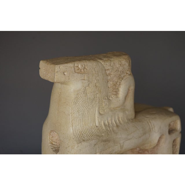 Italian Artist, Brutalist Sculpture of Horse & Rider, 1970s, Stone For Sale - Image 6 of 14