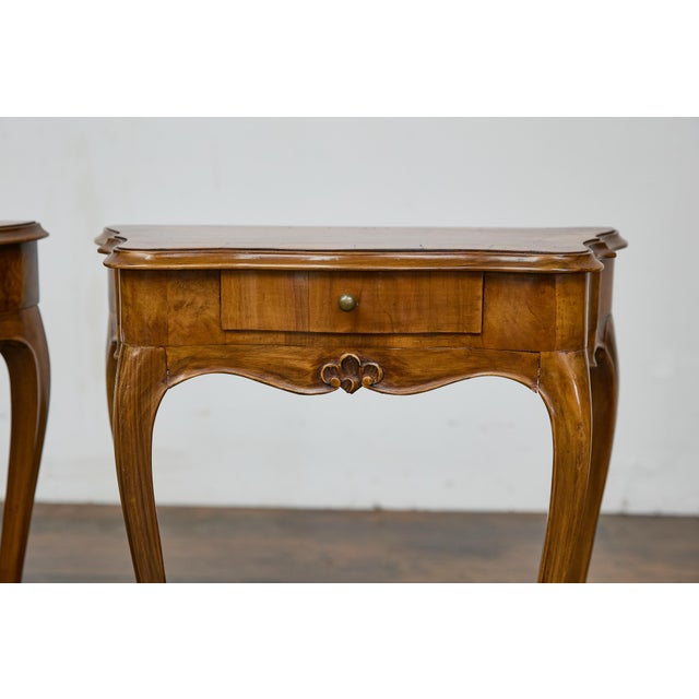 19th Century Pair of Italian Louis XV Style Walnut Console Tables with Serpentine Fronts For Sale In Atlanta - Image 6 of 12