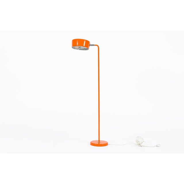 Ateljé Lyktan Vintage Mid-Century Modern Orange Floor Lamp by Ateljé Lyktan, Sweden, 1970s For Sale - Image 4 of 14
