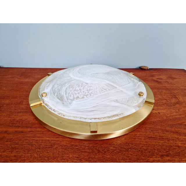 Large Brass and Murano Glass Ceiling Light from Hillebrand Lightning, 1970s For Sale - Image 15 of 18