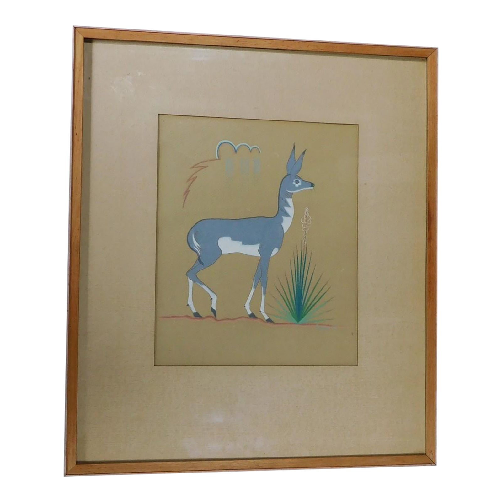 1949 Ku-Pe-Ru Theodore Suina Original Gouache Painting Native American ...