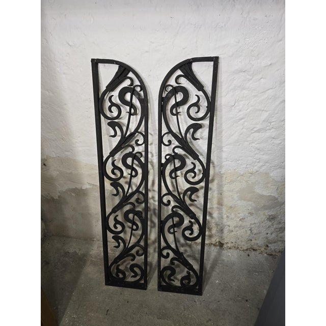 Vintage Art Deco Wrought Iron Gate Doors, 1920s, Set of 2 For Sale - Image 13 of 18