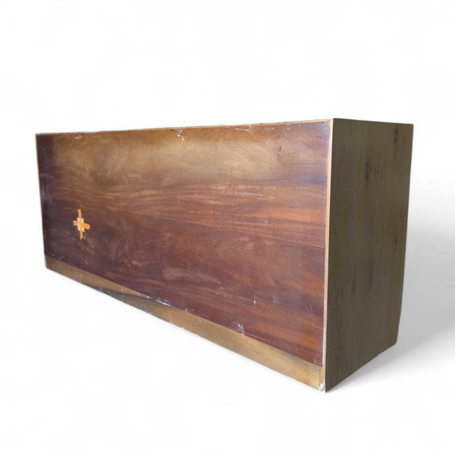 Antique White Refinished Mount Airy Bleached Oak Sideboard With Brass Hardware, Mid-Century For Sale - Image 8 of 18