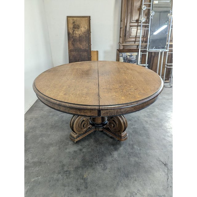 Oak Castle Side Table with Extensions For Sale - Image 6 of 7