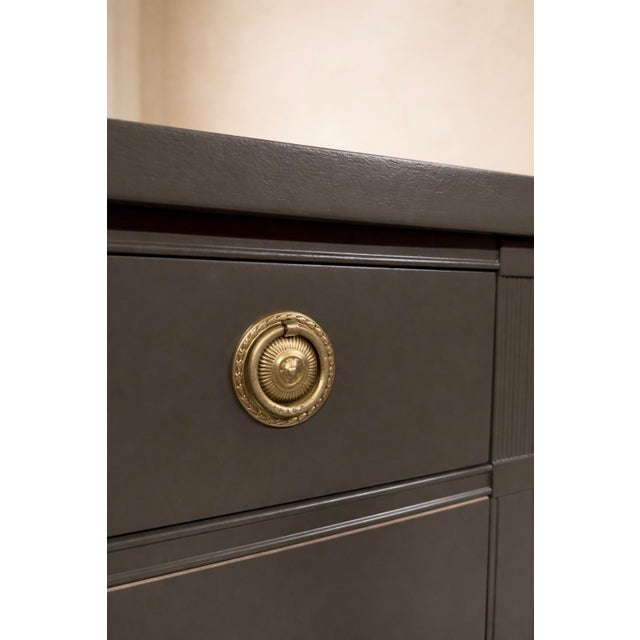 Olive Mid 20th Century Professionally Refinished Drexel Bowfront Mahogany Buffet / Sideboard For Sale - Image 8 of 10