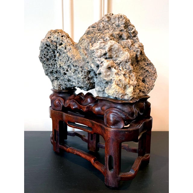 Rare Chinese Kun Scholar Stone on Display Stand For Sale - Image 12 of 18