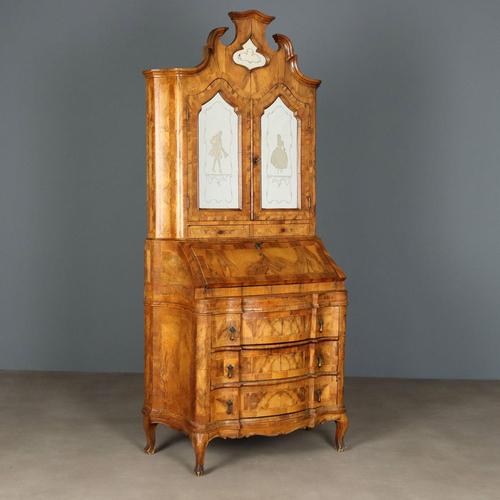 Baroque-Style Secretaire in Veneered Walnut For Sale - Image 15 of 15