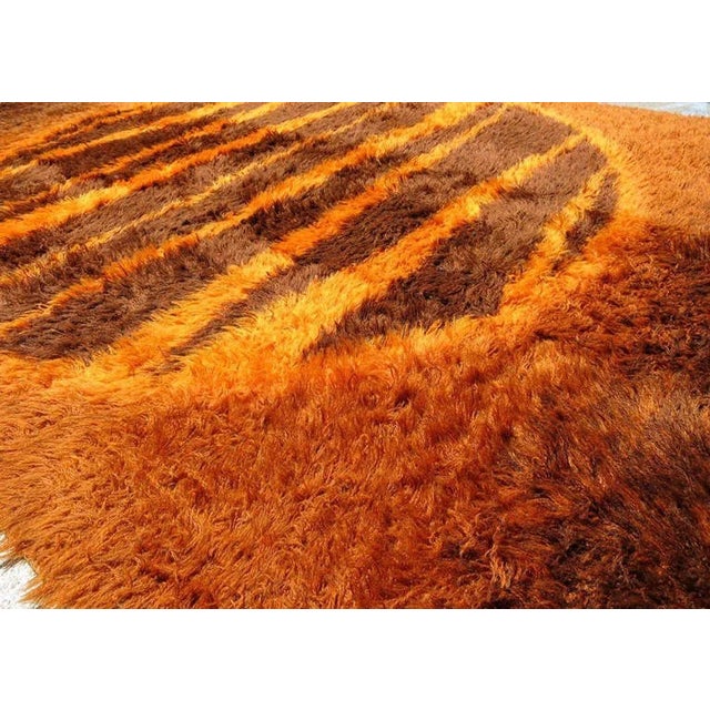 1970s Supernova Shag Rug With Abstract Design, Circa 1970 For Sale - Image 5 of 8