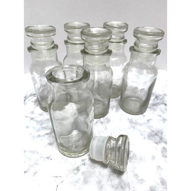Clear Glass Apothecary Storage Bottles, Set of Six For Sale In Sacramento - Image 6 of 7