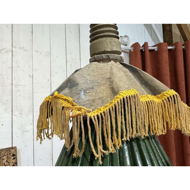 Indonesian Parasol in Wallpaper, Wood and Wool, 1950s For Sale - Image 10 of 17