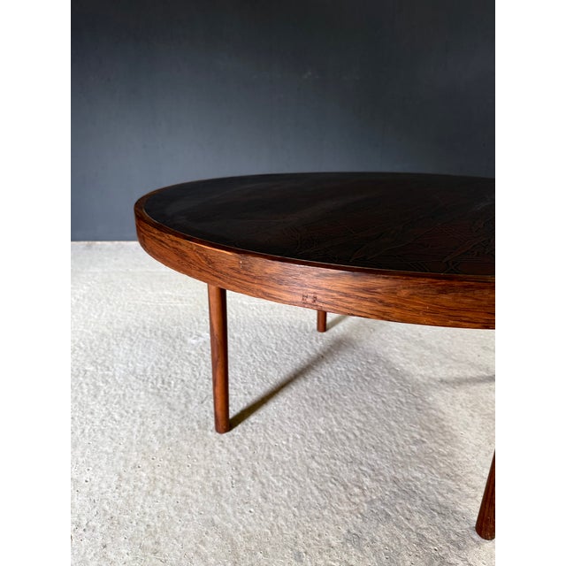 Wood Mid-Century Modern Scandinavian Teak Coffee Table with Copper Inlay, Denmark, 1960s For Sale - Image 7 of 15
