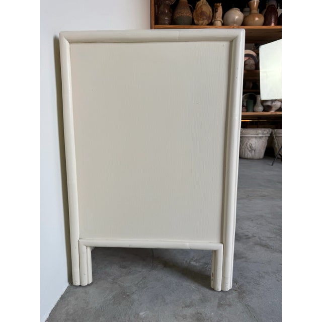 1970s Vintage John McGuire Eight Drawers Wood and Rattan White Painted Sold For Sale In Miami - Image 6 of 12