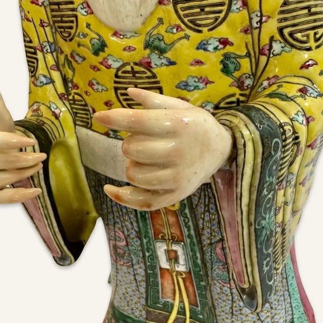 Mid 19th Century Mid 19th Century Chinese Porcelain Statuette of One of the Eight Vine Chinese Immortals For Sale - Image 5 of 10