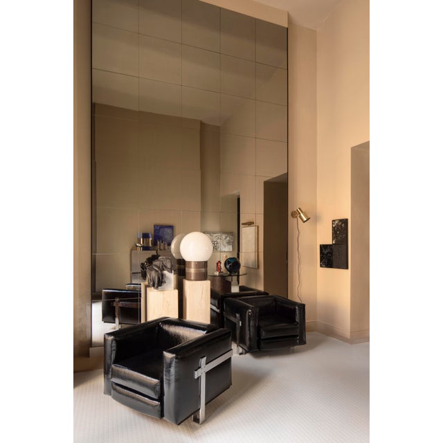 1960s Italian Club Chairs in Black Vinyl and Steel by Luigi Caccia Dominioni for Azucena, 1960s, Set of 2 For Sale - Image 5 of 13