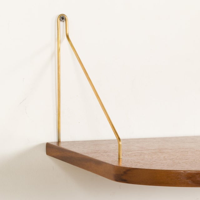 Danish Deep Teak Floating Shelves, 1960s, Set of 2 For Sale - Image 6 of 9