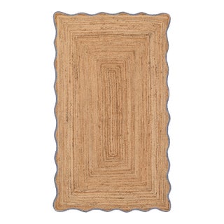 3x5Ft. Grey Wave Scallop Jute Rug For Sale