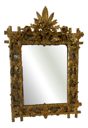 Louis XVI Style Mirror in Carved and Gilded Wood, 19th Century