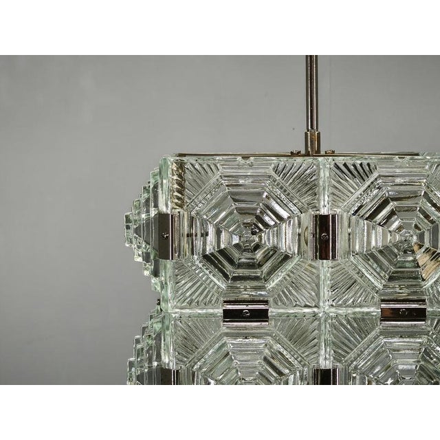 1970s Brutalist Glass Cube Pendant by Kamenický Šenov, 1970s For Sale - Image 5 of 12