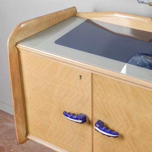 Sideboard with Ginori Handles by Ico Parisi, 1960s For Sale - Image 4 of 9