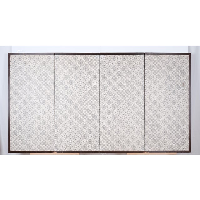 1970s Japanese Byobu Featuring 2 Birds & 2 Tree Branches 4-Panel Folding Tabletop or Wall Hanging Screen Vg+ For Sale - Image 10 of 10