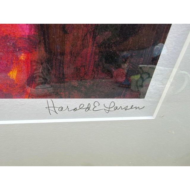Abstract Late 20th Century “Lover’s Choice” by Harald E Larson 7/25 Limited Edition Print Signed 18x15 For Sale - Image 3 of 8