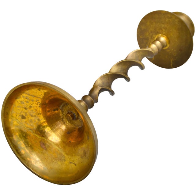 Mid 20th Century Handmade Americana Brass-Art Candleholder For Sale In New York - Image 6 of 6