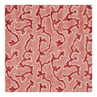 Schumacher x Timothy Corrigan Corail Velvet Fabric In Coral For Sale