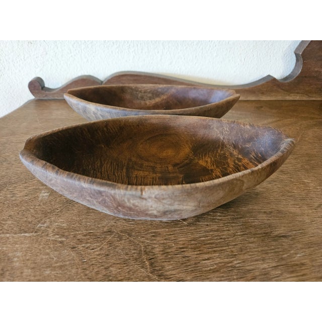 Pair of Late 20th Century Haitian Carved Wooden Bowls For Sale - Image 4 of 13