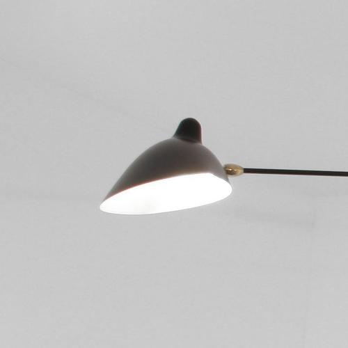 Mid-Century Modern Black Four Rotating Straight Arms Wall Lamp by Serge Mouille For Sale - Image 6 of 12